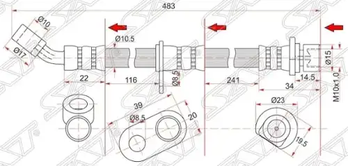 ШЛАНГ ТОРМОЗНОЙ RR HONDA ACCORD 02 LH ST01468SEAE00 SAT