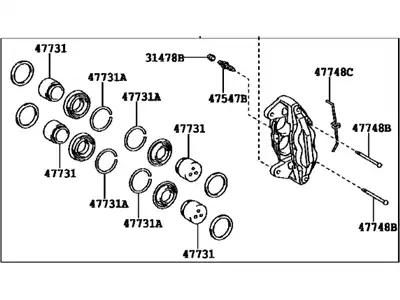 Суппорт тормозной TOYOTA / LEXUS 47730-60320