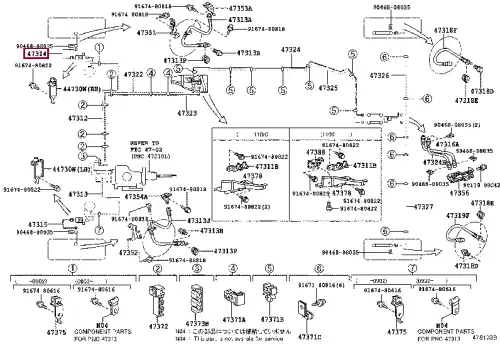 трубка тормозная! передняя правая Toyota Land Cruiser GRJ200/URJ200/URJ202 4731460291 TOYOTA / LEXUS