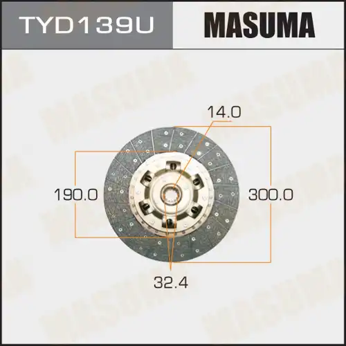 Диск сцепления MASUMA TYD139U