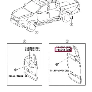 брызговик задний левый! Toyota Hilux 8 766260K290 TOYOTA / LEXUS