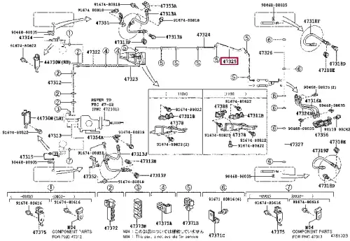 трубка торм. задняя! Toyota Land Cruiser, Lexus GX570 07> 47325-60331 TOYOTA / LEXUS