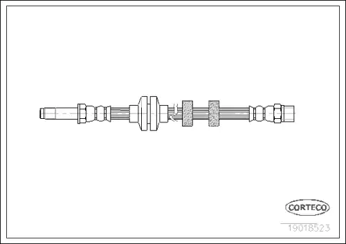шланг тормозной передний! L=484 VW Golf/Vento 1.4-1.9TDi 91-05 19018523 CORTECO