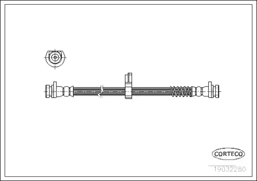шланг тормозной задний! L=270 Land Rover Freelander 98-06 19032280 CORTECO