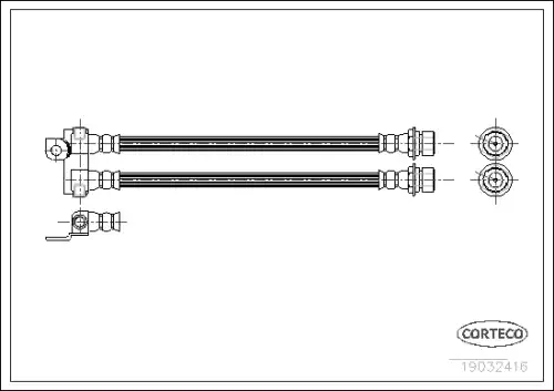шланг тормозной задний!  Ford Transit all 86-00 19032416 CORTECO