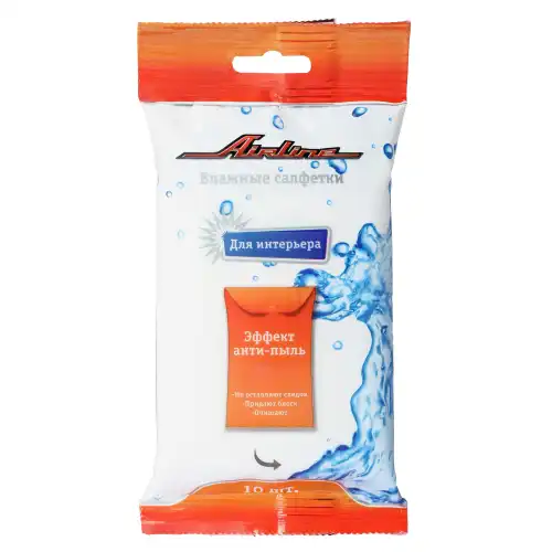 Влажные салфетки салон авто фары AIRLINE AN-S-02 10 шт.