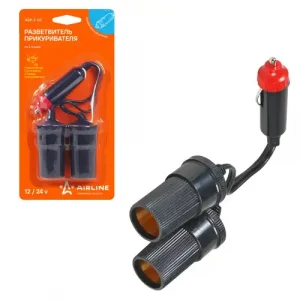разветвитель прикуривателя ! 2 гнезда ASP-2-02 AIRLINE