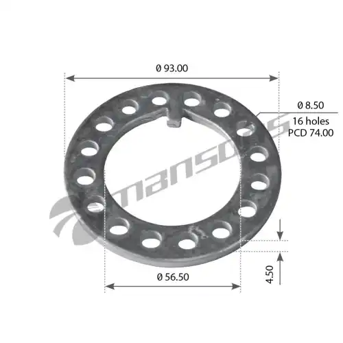 кольцо ступицы металл! стопорное D56,5xD93x8.5mm 16отв.SAF 600.163 MANSONS