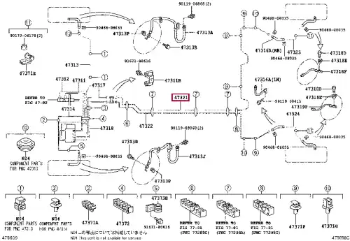 трубка тормозная! задн. Toyota Auris 15> 4732112430 TOYOTA / LEXUS