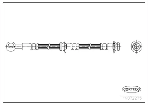 шланг тормозной задний правый! L=600 Nissan Primera P11 1.6/1.8/2.0/2.0TD 96> 19032275 CORTECO