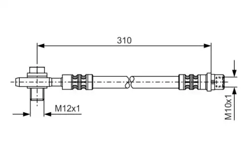 шланг торм. зад. Audi A6, VW Passat 1.8-4.2i/TDi 97-05 L=310 1 987 476 308 BOSCH