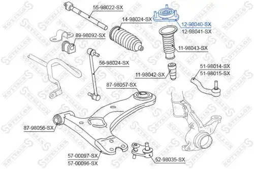опора амортизатора переднего! Toyota Corolla CDE120/ZZE12# 01-02 12-98040-SX STELLOX