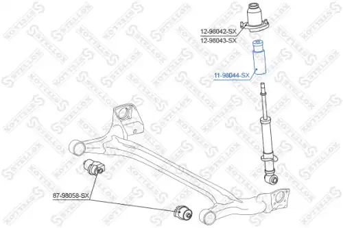 отбойник-пыльник амортизатора заднего! Toyota Corolla CDE120/ZZ12# 01> 11-98044-SX STELLOX