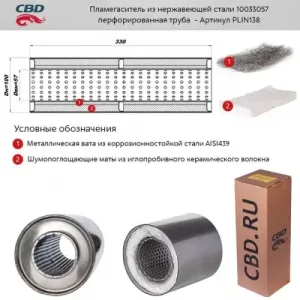 ПЛАМЕГАСИТЕЛЬ 10033057 ПЕРФОРИРОВАННЫЙ ВНУТРЕННИЙ УЗЕЛ/ PLIN138/ CBD/ PLIN138