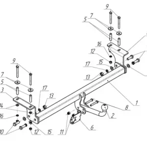 Фаркоп AVTOS NS13 условно-съемный 1200 кг./ 75 кг.