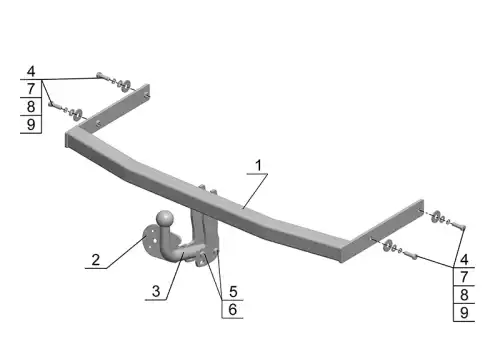 Фаркоп AVTOS SK08 условно-съемный 1200 кг./ 75 кг.