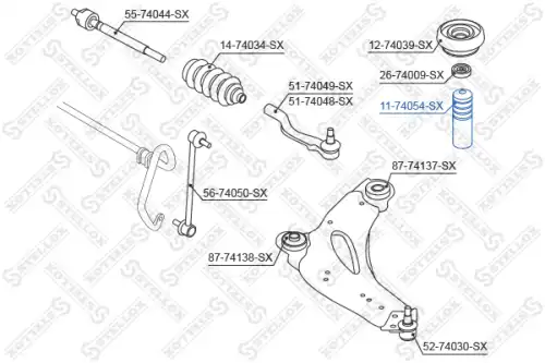 отбойник-пыльник амортизатора переднего! Nissan Primastar X83 02> 11-74054-SX STELLOX