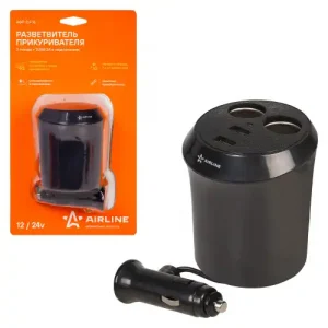 разветвитель прикуривателя ! 2 гнезда + 2USB, в подстаканник ASP-2U-16 AIRLINE
