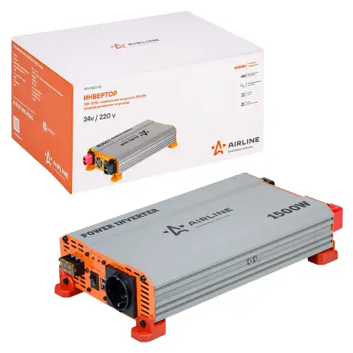 инвертор! 24в-220в, 1500 вт API-1500-10 AIRLINE