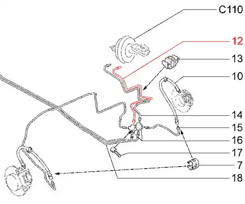 21900350651001 Трубка вторичного контура главного цилиндра (0230) LADA