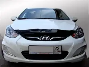 ДЕФЛЕКТОР КАПОТА ТЕМНЫЙ HYUNDAI SOLARIS 2010-2014 (КОРОТКИЙ), NLD.SHYSOL1012S SIM