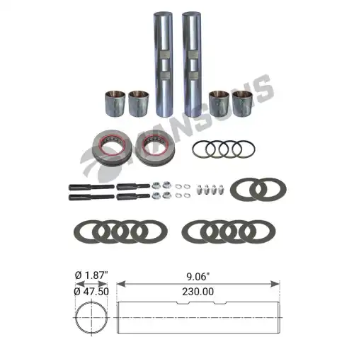 р/к шкворня !с м/керамическим покрытием втулок, 47.5x230 на ось 1462BN EatonFRL,INTERN 270.001 MANSONS