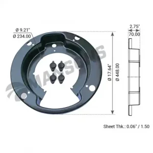 щиток пылезащитный !передний/задн. 410x200 Volvo F10/12/FH12/16/FL6/7/10/12 900.088 MANSONS
