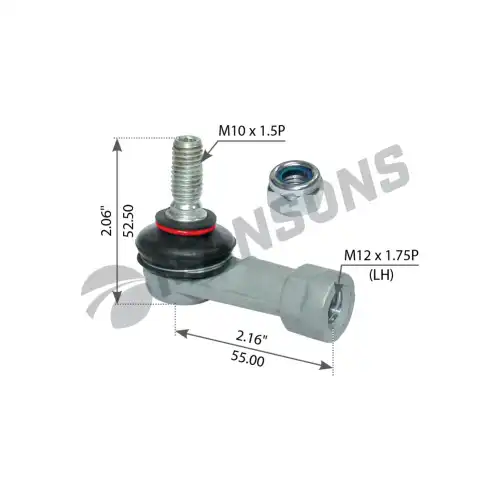 наконечник тяги КПП! правый L=55 M10x1.5 под ключ /M12x1.75 LHT Omn MAN,MB,DAF,Scania 100.672 MANSONS