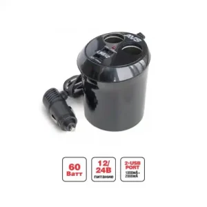 разветвитель прикуривателя! 12/24V 2 выхода, USB A78117S AVS
