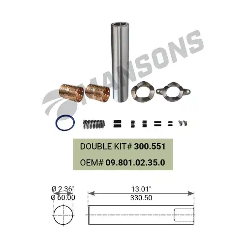 р/к шкворня на ось! втулки, крышки, пружина BPW SN42 300551 MANSONS