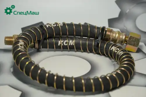 шланг тормозной к тормозным камерам! L=800, гайка 24, штуцер 12 МАЗ 514-3506094 СПЕЦМАШ