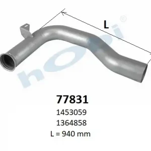 Труба глушителя DAF промежуточная 1453059/1364858/77831 HOBI