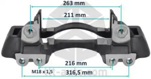 держатель скобы диск. тормоза! 4отв. левый 22.5' WabcoPAN 22-1, SAF 20261 TTT