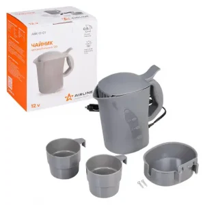 чайник автомобильный! 12в, серый пластик ABK-12-01 AIRLINE