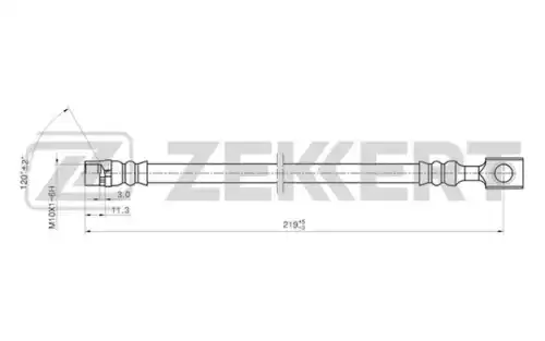Шланг тормозной задний Opel Astra G 98- Astra H 04- Zafira A 99 BS9280 ZEKKERT
