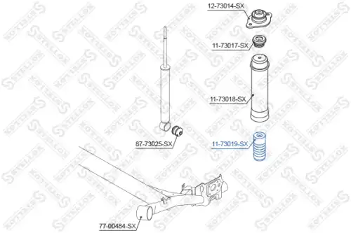 отбойник амортизатора заднего нижнего! Daewoo Kalos 02> 11-73019-SX STELLOX