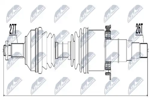 Вал приводной в сборе NTY NPW-JG-001
