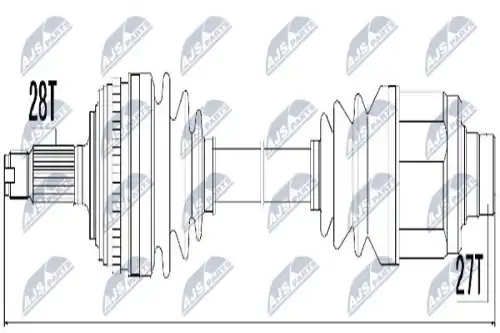 Вал приводной в сборе NTY NPW-HD-036