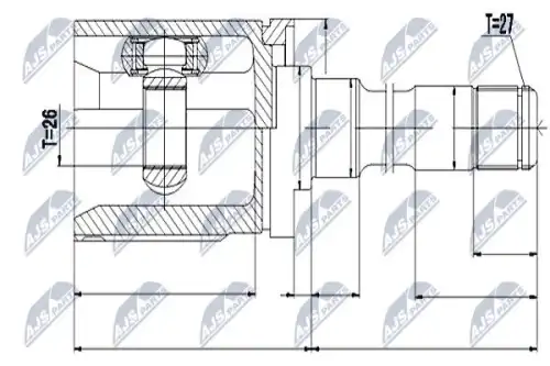 ШРУС внутренний правый к-т! BMW X5(E70)/ X6(E71,E72) 07> NPW-BM-010 NTY