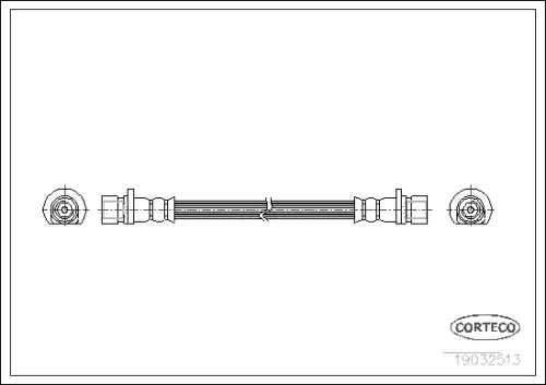 шланг торм. зад.! L=257 Honda CR-V 2.0 16V 95>/Logo 1.3i 19032513 CORTECO