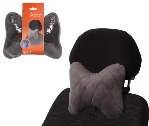 подушка на подголовник! 'алькантара', серая ASP-B-02 AIRLINE