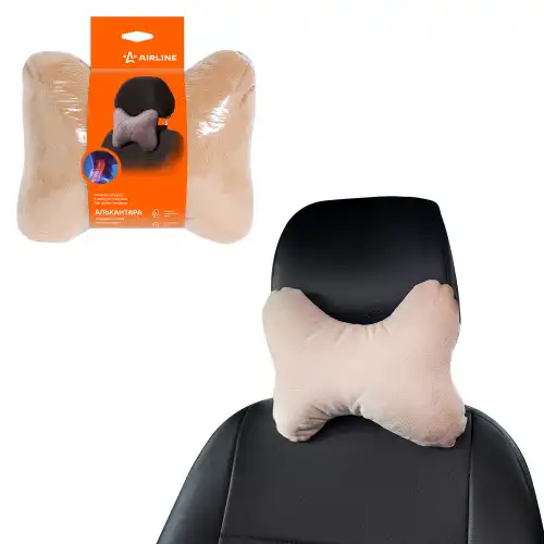 подушка на подголовник! 'алькантара', бежевая ASP-B-03 AIRLINE