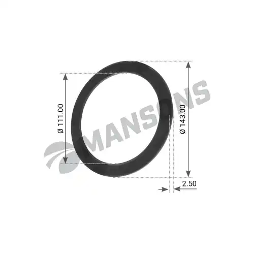 кольцо уплотнительное пласт.! 111x143x2.5 внутр. BPW, Kassbohrer 300134 MANSONS