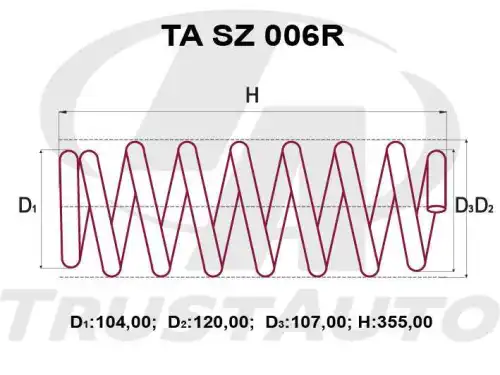Пружина усиленная 54419420424632 TASZ006R TRUSTAUTO