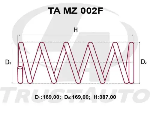 ПРУЖИНА ПОДВЕСКИ УСИЛЕННАЯ TA TAMZ002F TRUSTAUTO