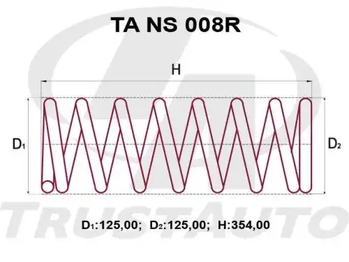 TANS008R Пружина подвески усиленная () TRUSTAUTO