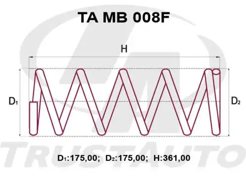 ПРУЖИНА ПОДВЕСКИ УСИЛЕННАЯ (TA) TAMB008F TRUSTAUTO