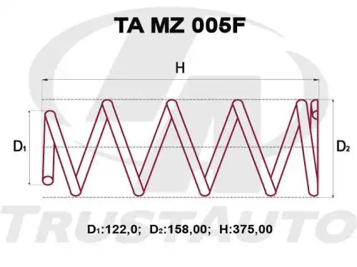 Пружина подвески усиленная (Индонезия) TAMZ005F TRUSTAUTO