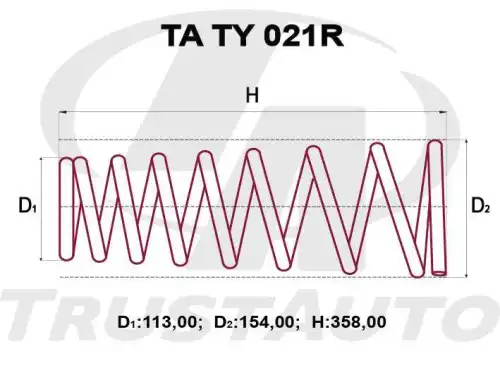 Пружина подвески усиленная (TA), TA TY 021R TRUSTAUTO