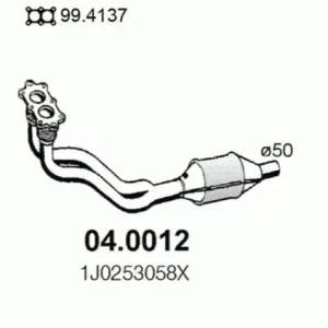 катализатор глушителя! Audi A3, VW Golf IV/Bora, Skoda Octavia, Seat Leon/Toledo II 04.0012 ASSO
